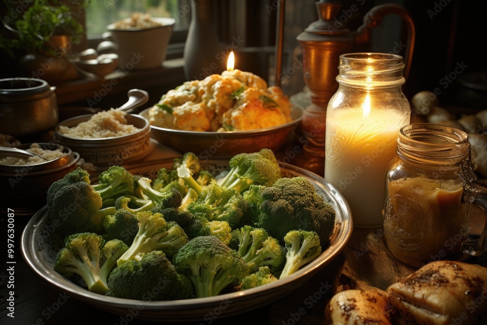 Bisque and Legend Plan Brocoli Lay, generative IA Bisque and Legend Plan Brocoli Lay, generative IA