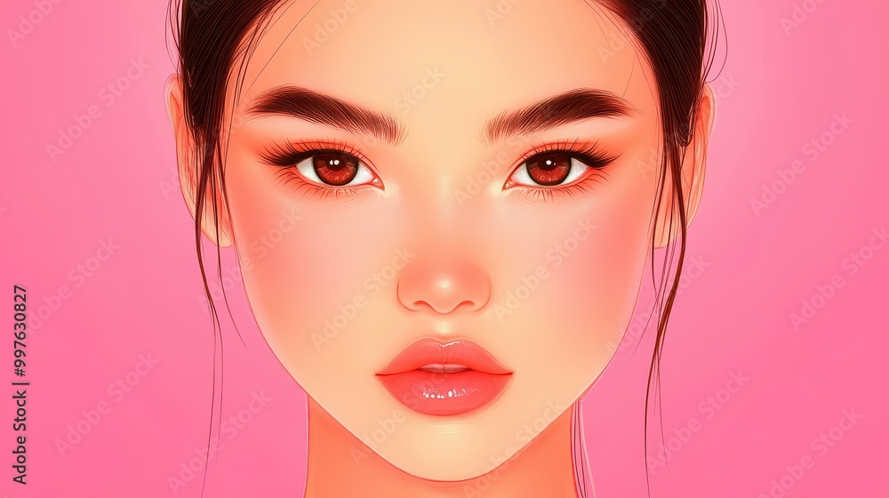 A stylish Asian woman poses elegantly, showcasing modern fashion with a clean backdrop for a chic look. A stylish Asian woman poses elegantly, showcasing modern fashion with a clean backdrop for a chic look.