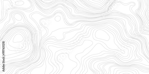 Topographic Map Seamless Pattern illustration of white background,  Favorable  isolines pattern. Vector illustration.