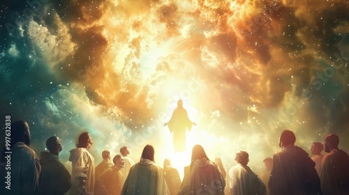 Ascension of Jesus disciples gazing upwards