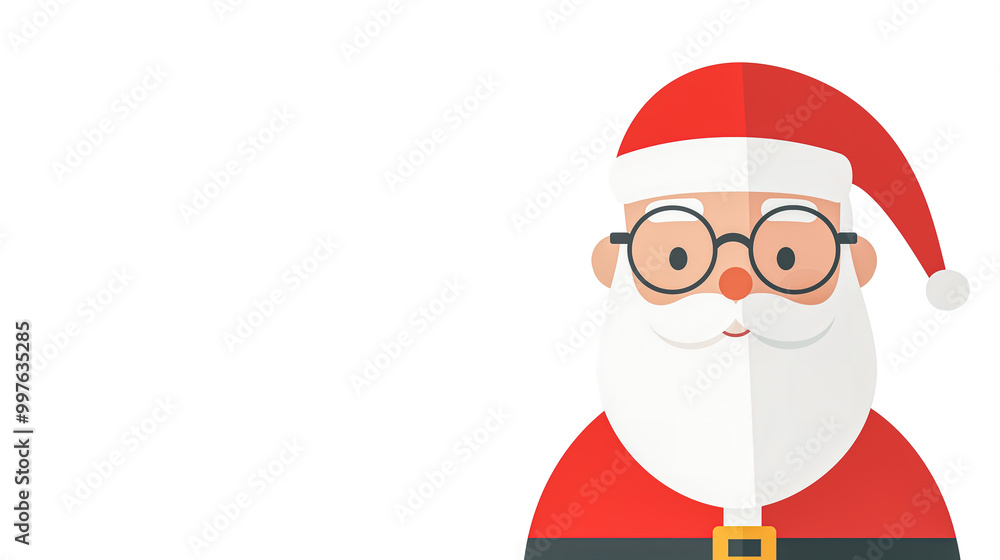 Classic Santa Claus Illustration for Holiday Cards and New Year Celebrations, Featuring a Red Suit on a White Background Classic Santa Claus Illustration for Holiday Cards and New Year Celebrations, Featuring a Red Suit on a White Background