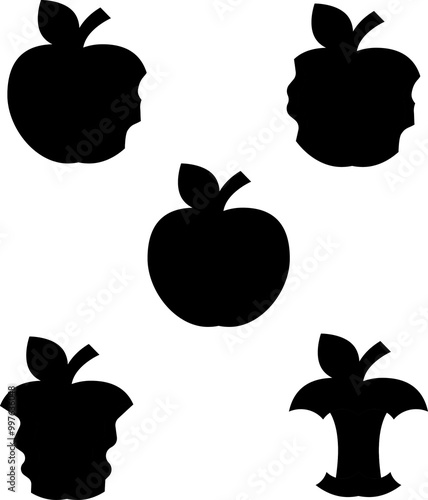 Bitten apple silhouette