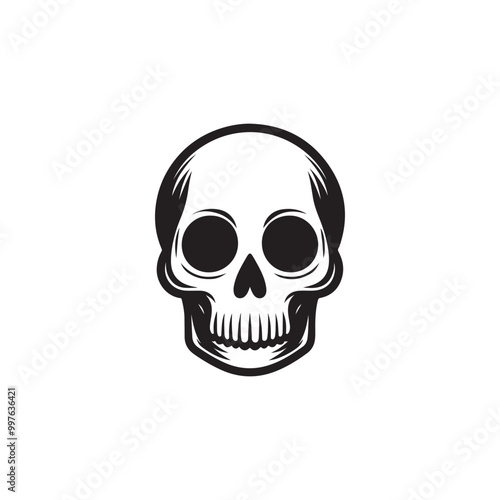 Vector Skull Icon Representing Danger and Toxicity.