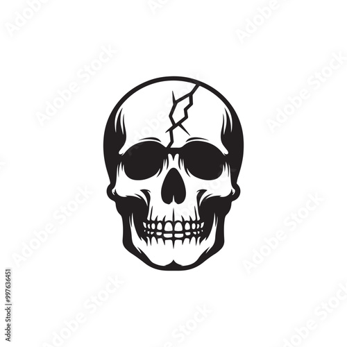 Vector Skull Icon Representing Danger and Toxicity.