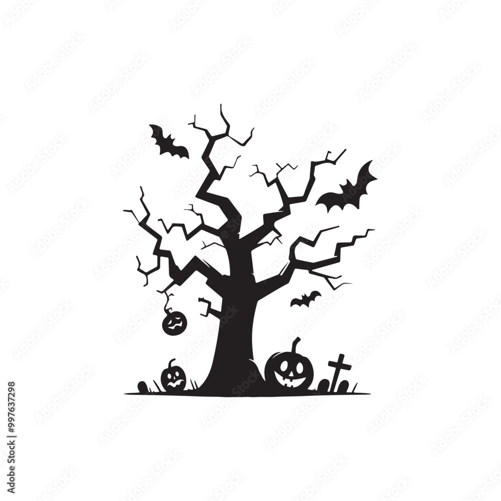 Silhouette of Leafless Trees and Branches - Vector Art Design. Silhouette of Leafless Trees and Branches - Vector Art Design.