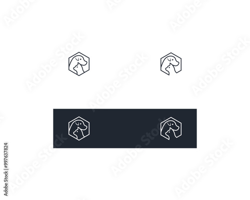 Dog and cat logo design template vector, line of pet logo design suitable for pet shop, store, caffe, business, hotel, veterinary clinic, Domestic animal vector illustration logotype, sign and symbol.