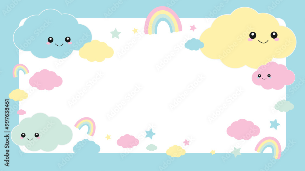 Childish Dreamy Background of Clouds Flat Colorful
Childish Dreamy Background of Clouds Flat Colorful