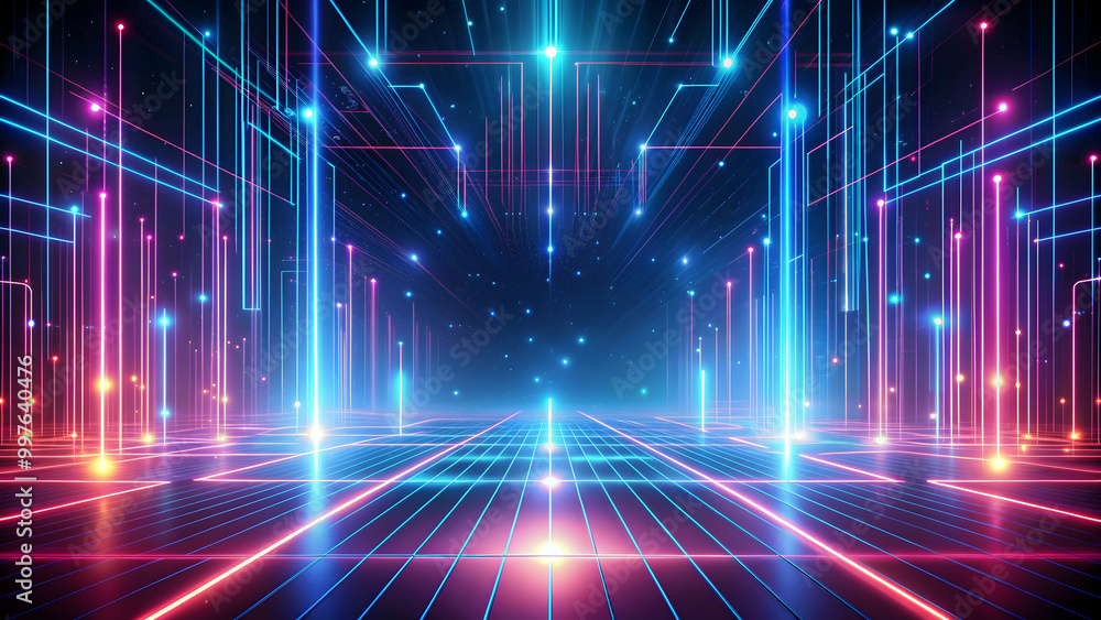 Abstract digital background with glowing lines , technology, futuristic, light trails, abstract, neon, digital, colorful, design Abstract digital background with glowing lines , technology, futuristic, light trails, abstract, neon, digital, colorful, design