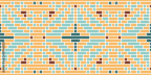Aztec Pixel Ikat Pattern Sareefolk Embroidery, Aztec Geometric Ornament Print. Design for Carpet, Wallpaper, Clothing, Wrapping, Fabric