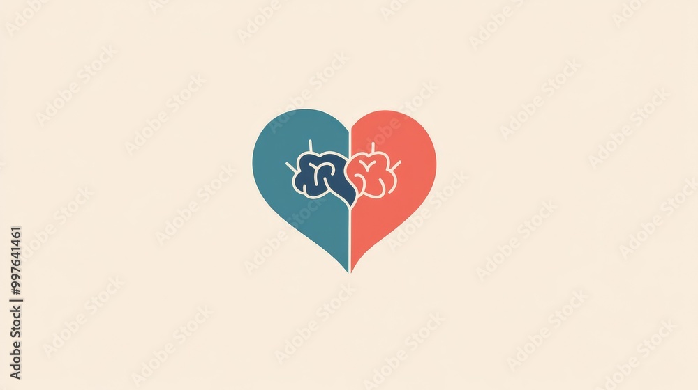 A clean and simple mental health foundation logo with a heart and brain combined, representing compassion and mental well-being A clean and simple mental health foundation logo with a heart and brain combined, representing compassion and mental well-being