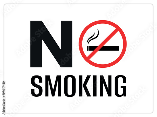 No smoking sign, stop using cigarette and tobacco, banner on white background