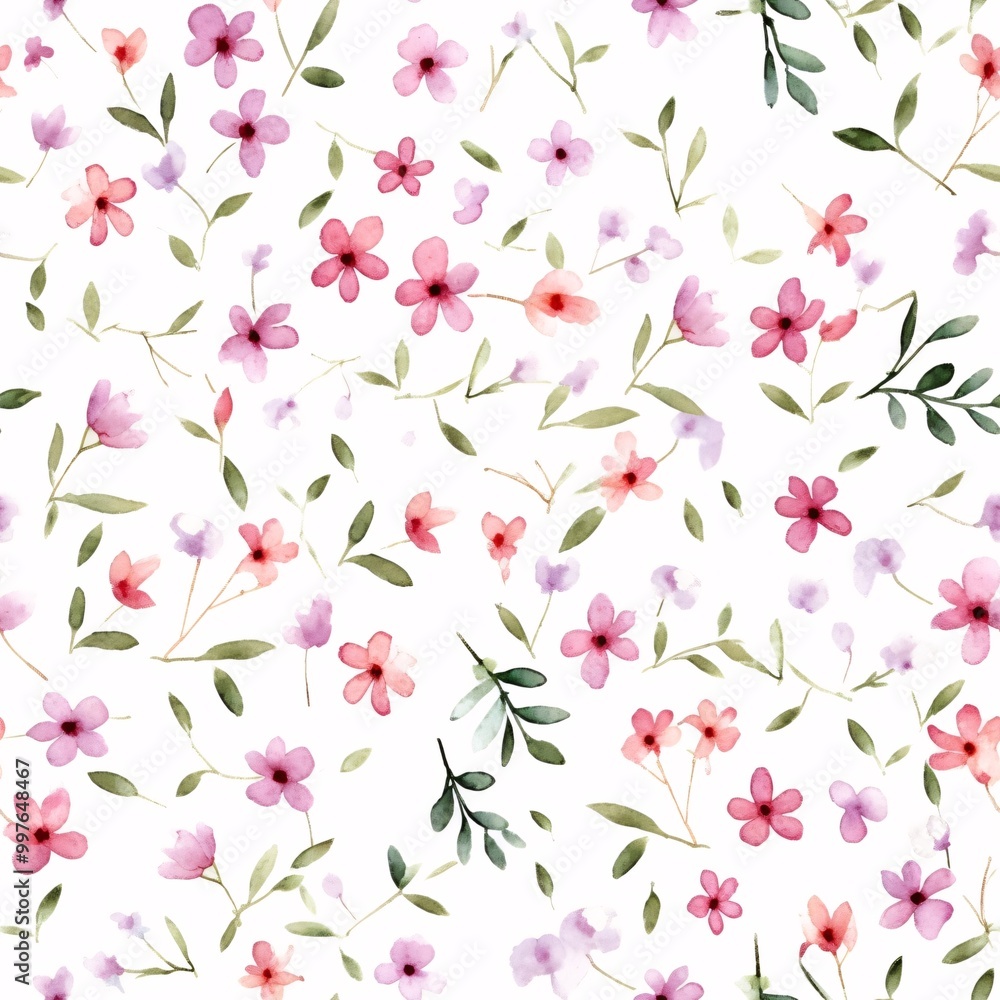 Seamless collage pattern background, small flowers Seamless collage pattern background, small flowers