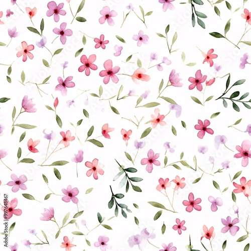 Wallpaper Mural Seamless collage pattern background, small flowers Torontodigital.ca