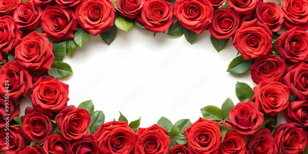 Frame of vibrant red roses surrounding a blank space, roses, red, flowers, petals, love, romance, floral, arrangement Frame of vibrant red roses surrounding a blank space, roses, red, flowers, petals, love, romance, floral, arrangement