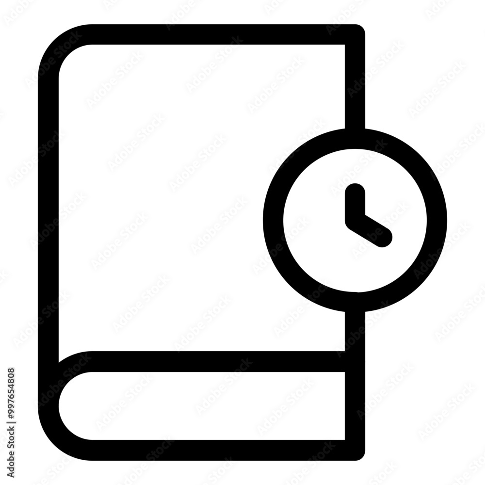 Book Time Outline Icon. Simple Magazine Illustration Vector. Book Time Outline Icon. Simple Magazine Illustration Vector.