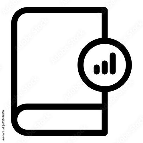 Book Analytic Outline Icon. Simple Magazine Illustration Vector.