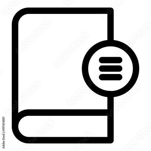 Book Detail Outline Icon. Simple Magazine Illustration Vector.