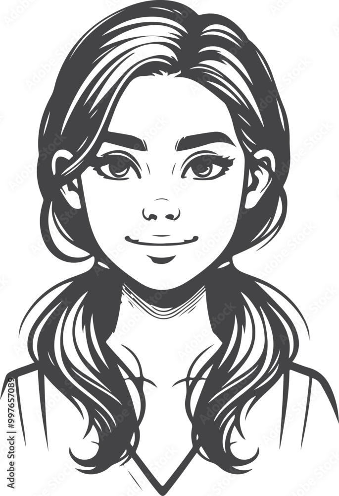 Beautiful modern girls' silhouette vector design. Beautiful modern girls' silhouette vector design.