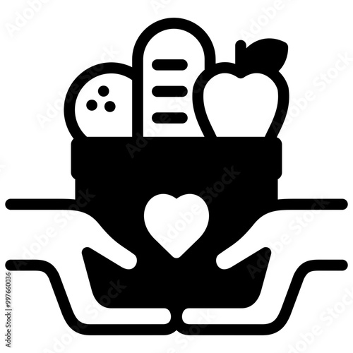 food donation icon illustration design with solid