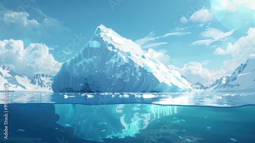 Wallpaper Mural Iceberg In The Ocean With Visible Underwater Torontodigital.ca