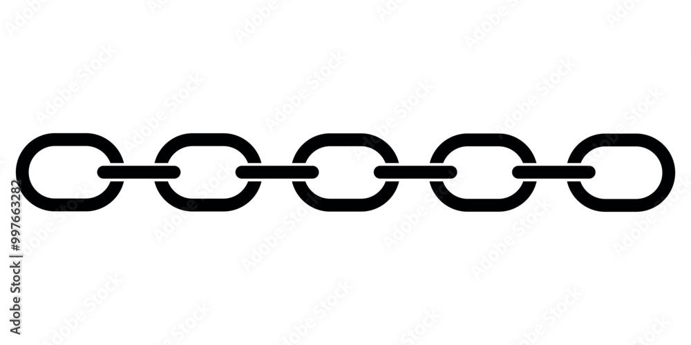 Chain icon vector, chain silhouette flat illustration isolated on white background. Chain icon vector, chain silhouette flat illustration isolated on white background.