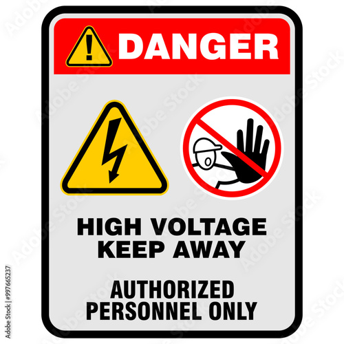 Danger, High voltage keep away, sign vector