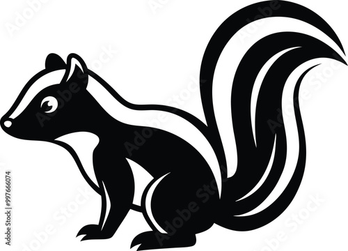 skunk  logo design icon template in white background