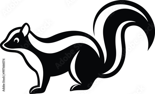 skunk  logo design icon template in white background