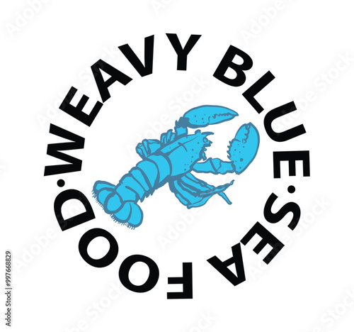Blue lobster logo design vector