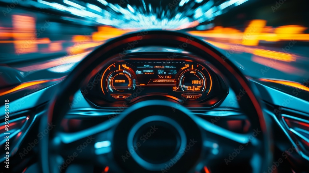 autonomous driving car and digital speedometer technology image visual autonomous driving car and digital speedometer technology image visual