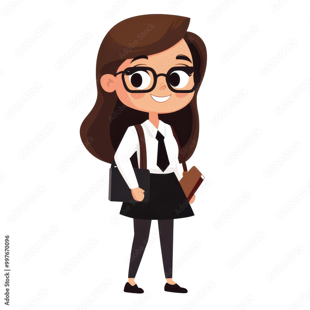 A lively cartoon character of a woman teacher, full of energy and passion for guiding her students to success. A lively cartoon character of a woman teacher, full of energy and passion for guiding her students to success.
