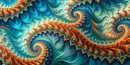 Abstract wallpaper with intricate patterns resembling waves and fractals, waves, fractals, abstract,wallpaper, design