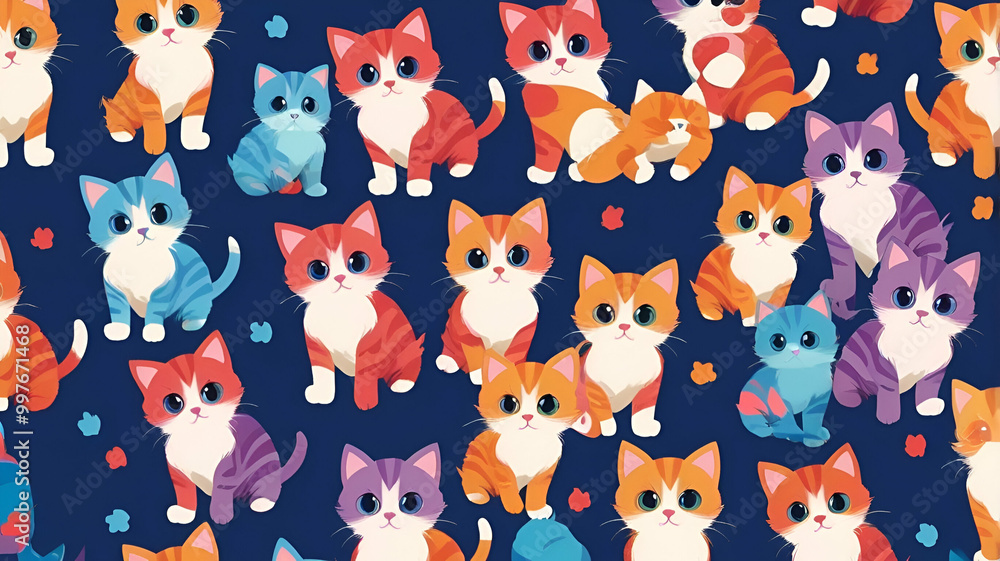 seamless pattern with cats seamless pattern with cats