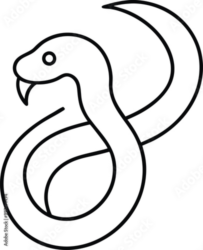 snake logo design icon template in white background