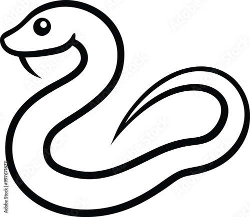 snake logo design icon template in white background