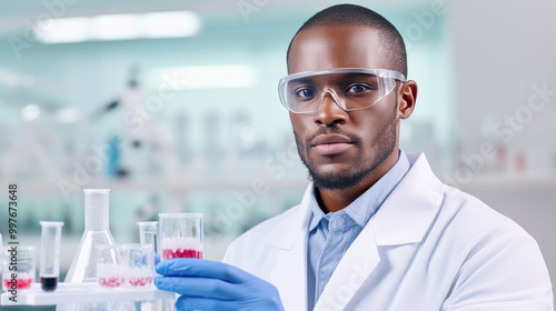 A researcher examines cell cultures in a sterile biotech lab, showcasing advanced techniques and technology in cellular analysis for scientific innovation.