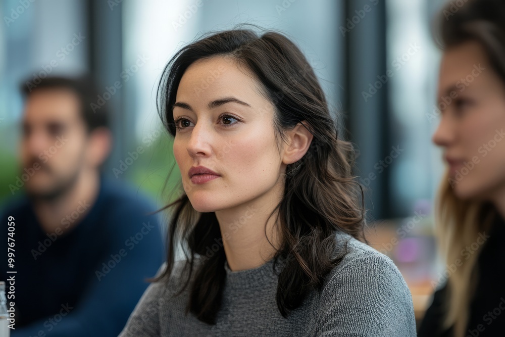 Obraz premium A workshop featuring guest speakers sharing successful conflict resolution stories and their impact on team dynamics, Generative AI 