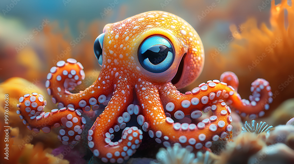 illustration of a cute and adorable little octopus illustration of a cute and adorable little octopus