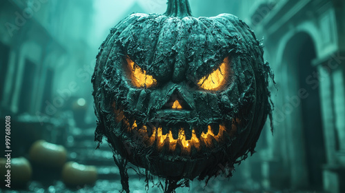 Wallpaper Mural Discover a unique Halloween costume idea featuring a glowing jack o' lantern, surrounded by intricate decorations, perfect for spooky celebrations. Torontodigital.ca