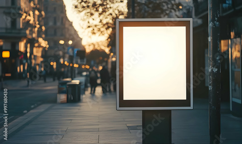 Advertising biilboard mock-up in front of the modern office building photo