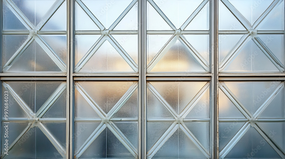 Geometric window grid pattern highlighting architectural details of a glass wall element.
Geometric window grid pattern highlighting architectural details of a glass wall element.