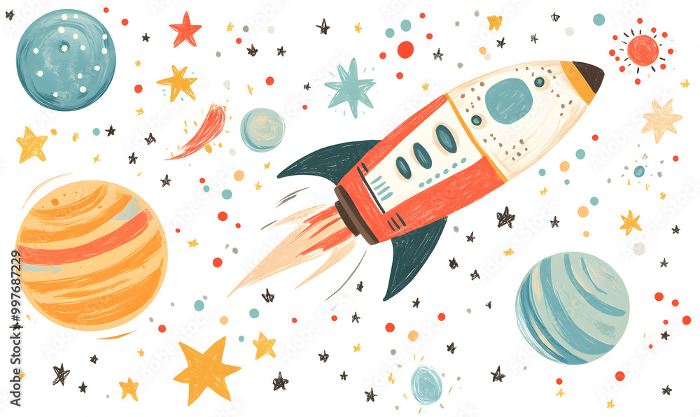 graphics of space, planets, and astronauts on a white background. graphics of space, planets, and astronauts on a white background.