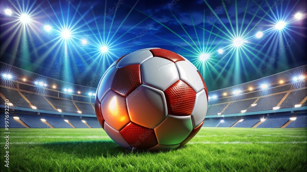 Naklejka premium Vibrant cartoon football design ideal for playful sports illustrations and exciting football-themed projects, perfect