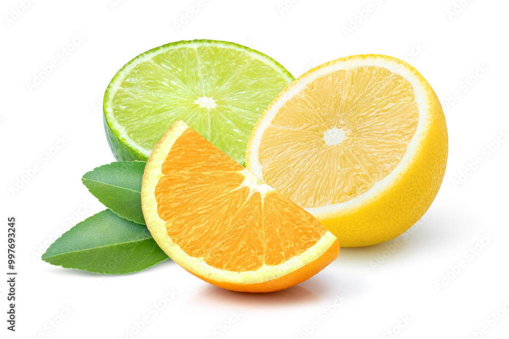 Citrus fruit with leaf Citrus fruit with leaf