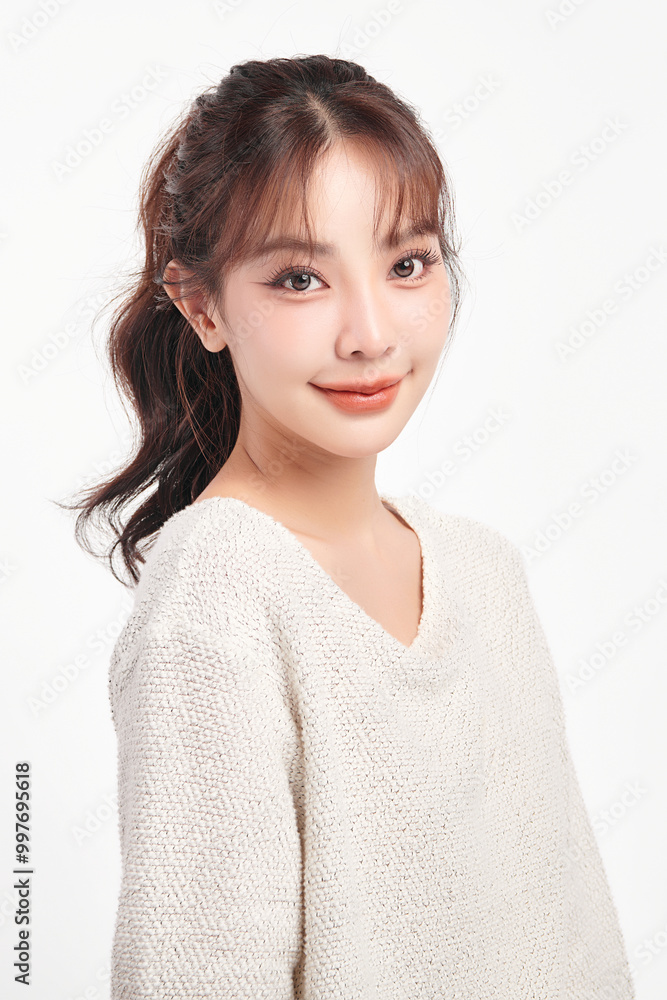 Beautiful young asian woman with clean fresh skin on white background, Face care, Facial treatment, Cosmetology, beauty and spa, Asian women portrait. Beautiful young asian woman with clean fresh skin on white background, Face care, Facial treatment, Cosmetology, beauty and spa, Asian women portrait.