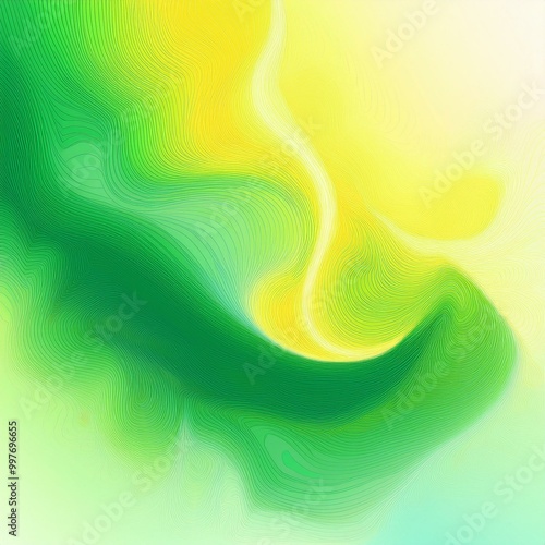 image with abstract colors .green yellow blue and white.
  firm strokes