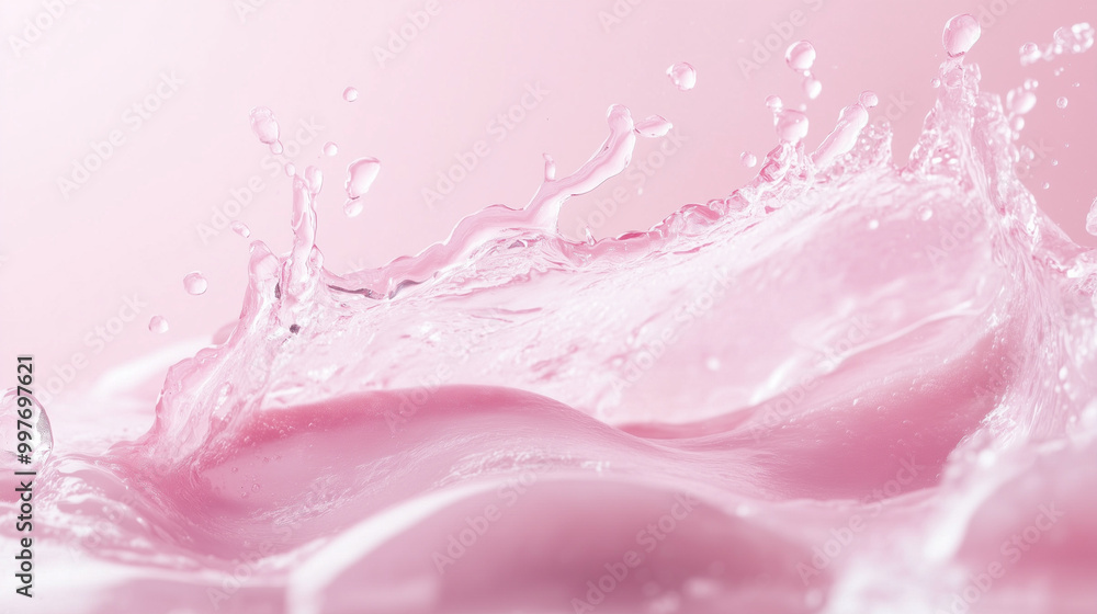 Ping water splash on the floor with closeup