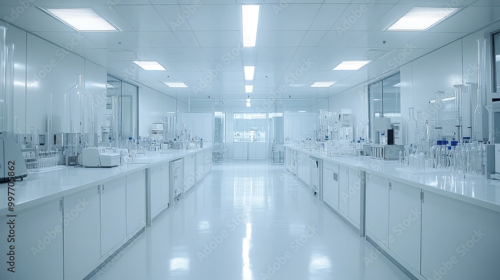 Nurse symbol integrated into a modern medical design, positioned on a white laboratory workbench with a backdrop of high-tech lab equipment and a clean, professional environment. Nurse symbol integrated into a modern medical design, positioned on a white laboratory workbench with a backdrop of high-tech lab equipment and a clean, professional environment.