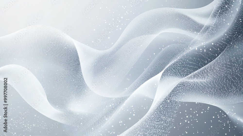 Abstract Grey and White Wavy Background with Scattered Circles Abstract Grey and White Wavy Background with Scattered Circles
