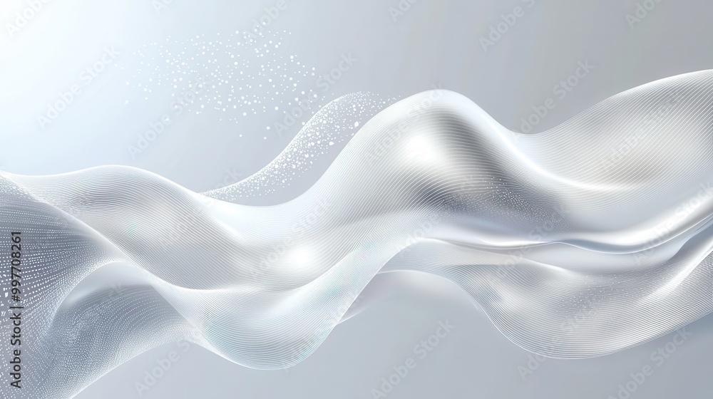 Abstract Grey Background with Wavy Lines and White Dots Abstract Grey Background with Wavy Lines and White Dots